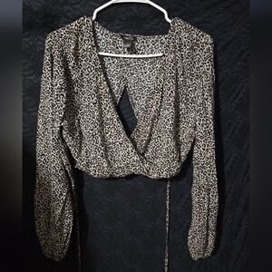 Rue21 Animal Print Wrap Blouse
